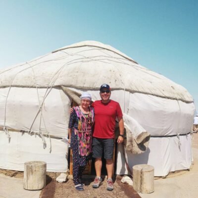 Tienda nómada en Uzbekistán